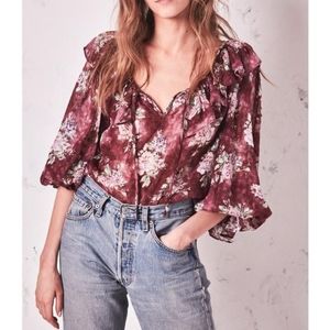 Love shack fancy merle blouse